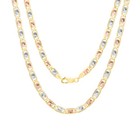 10k Tri Color Gold 1 5mm-5mm Valentino Mariner Anchor Chain Necklace 16 - 26 