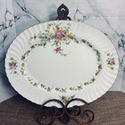 Vintage Minton Lorraine 15  Oval Serving Platter  English Fine Bone China  1943