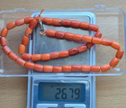 Antique Vintageukraina Coral Beads Barrels Made Of Natural Unpainted Coral 26 7g