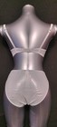Vintage Victoria s Secret Desire Embroidered Bra  Panty Set 34c sm - Silver