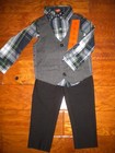 Andy   Evan Boys Toddler Size 2 Gray Green 4 Piece Suit Set Nwt