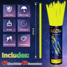 40 Pack 8    Yellow Glow Sticks Bracelet Necklaces Bulk With 40 Connectors Neon Gl