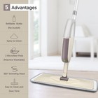 Homtoyou Spray Mops For Floor Cleaning  Wet Mop With 4 Piece Set  Beige 