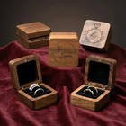 Personalized Wooden Ring Box Custom Engraved Engagement Wedding Proposal Gift