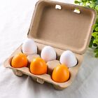 Childrens Pretend Play Wooden Egg Set Kitchen Food Cooking Kids Toy Novel 6 Eggs