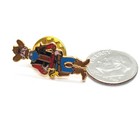 Vintage Cowboy Sheriff Western Lapel Pin Red Shirt Gold Hat Star Gun Holster