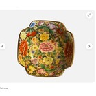 Stunning Japanese Satsuma Thousand Flower Gold Bow Lotus Peony Rose Bowl 