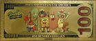  100 Spongebob Squarepants Cartoon Novelty 24k Gold Foil Plated Note Bill Gfn79