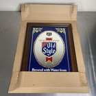 Vintage Heileman s Old Style Beer Blue Mirror Sign Wood Frame Bar Decor Wall Art
