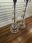 Vintage Mid-century Modern Clear Lucite Stacked Ball Table Lamps Set Of 2  - Mcm