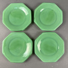 Vintage Akro Agate Jadeite Children   s Dish Set 1940   s 10 Pieces Green Blue