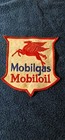  Vintage Large Mobiloil Mobilgas Pegasus Shield Jacket Patch Used