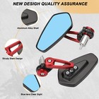 2x Universal Motorcycle 7 8  22mm Handle Bar End Rearview Side Mirrors 
