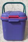Vtg Eagle Craftstor 20    Sewing Tote Box Storage Purple Pink W Tray Lid Craft Bin