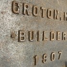 Antique 1907 Groton Bridge Co Cast Iron Builders Plate Sign Plaque Vintage Ny