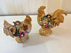 Fitz And Floyd Tuscan Villa Rooster Salt Pepper Shakers Set Ceramic Brown