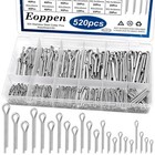 520pcs Cotter Pin Assortment Kit - 304 Stainless Steel 24 Sizes Small Cotter    