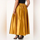 Cato   Plus Size Sweeping Satin Maxi Skirt Buckthorn Brown