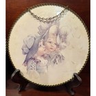 Set Of 2 Vintage Flue Cover Wall Hangings Round 8 5  Diameter With Chain Hanger 