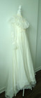 Vtg 50-60s  Ivory High Neck Long Sleeve Lace Bridal Gown With Train Size-m l