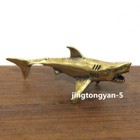 Brass Shark Figurine Statue Home Office Table Decoration Animal Figurines