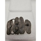 Vintage Four Feet Belt Buckle Brass Tone Novelty Cast Metal Feet 4124 Whimsical
