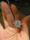 Brilliant Round Cut Lab Grown Diamond Halo Flower Style Setting Engagement Ring