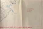 Rare 1962 Calaveras County California Placer Gold Mines Locations Map 23  X 26 