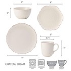 16 Piece Off White Dinnerware Set Service For 4 Dishwasher Safe Stoneware