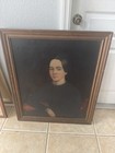 Antique Large 19th-century English Oil Portrait Painting Of A Woman   Stamped