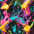 Neon Paint Spatters - 18 x46  Hydrographic Film Hydro Dipping Dip Water Transfer