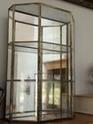 Vintage Balos Brass Glass Mirrored Display Wall Shelf Curio Cabinet Case 11   x8   