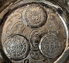 Spanish Colonial Silver Coin Dish W  1617  1661 Royal    1753 8 Reales Design