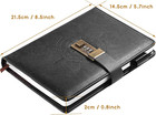 Black Journal With Lock  Refillable Faux Leather Lock Diary Notebook Planner Org