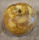 Vintage Primitive Hand Carved Solid Wood Faux Apple Antique Collectable Fruit