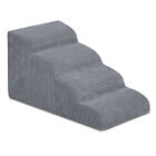 High Density Memory Foam Dog Stairs 4-tiers Extra Wide   Deep Pet Ramps Ladder
