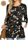 Womens Fall Winter Tunic Tops Long Sleeve Crewneck T-shirts Loose Comfy Soft Blo