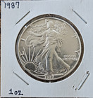 1987 Walking Liberty American Eagle Shield 1 Oz 999 Fine Silver 1 Dollar Coin A7
