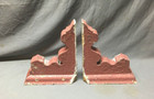 Pair Antique Wood Corbel Roof Bracket Victorian Shabby Red Old Vtg Chic 70-25b