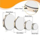 4pcs Wooden Tambourine Set - 4   6   8   10  Sizes With Metal Jingles
