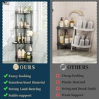 3-tier Stainless Steel Corner Shower Caddy With Hooks soap Holder-large Capacity