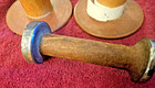 3 Vintage Wooden - Industrial Textile Bobbins Spools 2  And 4  In Diameter