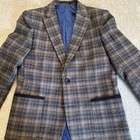 Isaac Mizrahi New York Childrens Boys Plaid Two Button Blazer Brown  Size 14