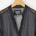 Dept Vintage Black Sheer Polka Dot Lace Trim Midi Dress Women s Medium Gothic