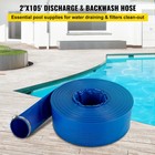 Vevor Discharge Hose Lay Flat Hose 2  X 105  Pvc Backwash Drain Hose W clamp