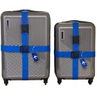 8 Pack Luggage Set  4 Pack Straps And 4 Pack Id Tags  Adjustable Heavy Blue