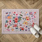 Soft Mat Non-slip Bathroom Carpet Floral Rugs Flower Botanical Modern Machine