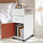 2-drawers Wooden Filing Cabinet Bedside Table Storage W wheels density Board