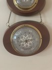 Vintage Mcm Swift   Anderson Wood Hanging Barometer Temp Humidity    tk