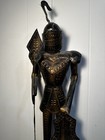 Vintage Mid-century Hammered Metal Knight Standing Armor Statue Mexico Made 26 